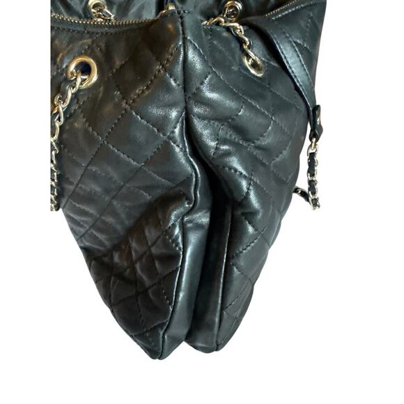 DKNY DONNA KARAN QUILTED LEATHER DOUBLE CHAIN purse bag - Picture 6 of 7